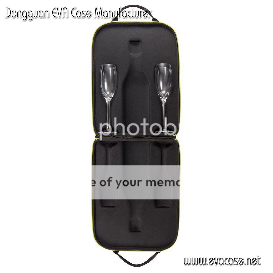 Champagne Wine glasses carrying case soft neoprene handle cheap design